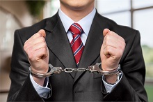 Person arrested for a white collar crime